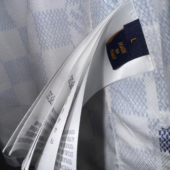 Louis Vuitton Green and Blue Checkered Casual Button Down Shirt - Picture 5 of 8